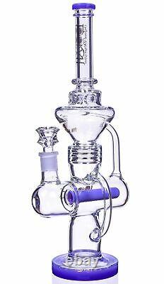 Tall Thick Lookah 17 Inline Recycler Bong Purple Girly Water Pipe Cute USA
