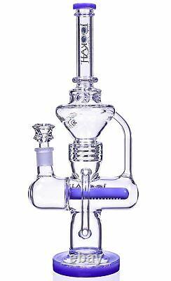 Tall Thick Lookah 17 Inline Recycler Bong Purple Girly Water Pipe Cute USA