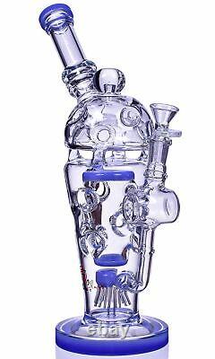 Thick Chill Glass 13 Heavy Sprinkler Blue Bong Unique Hookah Cool Bubbler USA