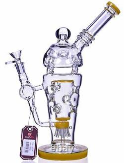 Thick Chill Glass 13 Heavy Sprinkler Perc Bong Unique Hookah Cool Bubbler USA