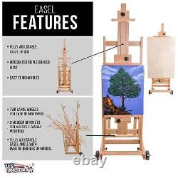 U. S. Art Supply Master Multi-function Studio Artiste Easel En Bois, Réglage H-frame