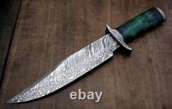 Usa-auk-895 Couteau De Chasse En Acier De Damas Fabriqué À La Main Sur Mesure