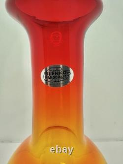 Vase FOG Blenko 2513 Strangs Tangerine conçu par Daniel Chapman
