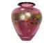 Vase En Verre Soufflé à La Main Edward Art Nouveau Signé Rose Vin Or Canada Doré