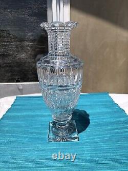 Vase vintage en verre taillé américain de l'ère du verre taillé brillant ABP