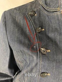 Veste en jean bleu exclusivement faite à la main par LORDS aux États-Unis à double boutonnage.