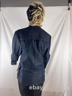 Veste en jean bleu exclusivement faite à la main par LORDS aux États-Unis à double boutonnage.